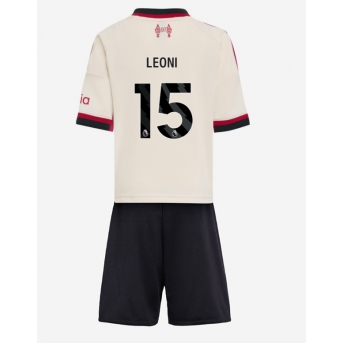 Billige Fotballdrakt Liverpool Giovanni Leoni #15 Replika Bortedraktsett Barn 2025-26 Kortermet (med bukser)